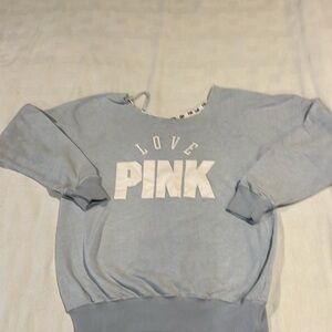 Victoria secret baby blue round neck sweatshirt